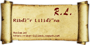 Ribár Liliána névjegykártya